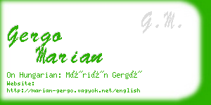 gergo marian business card